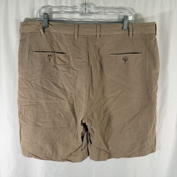 Peter Millar Silk Linen Blend Shorts Men's 38 Khaki Chino Pockets 8.5" Inseam - Picture 7 of 10
